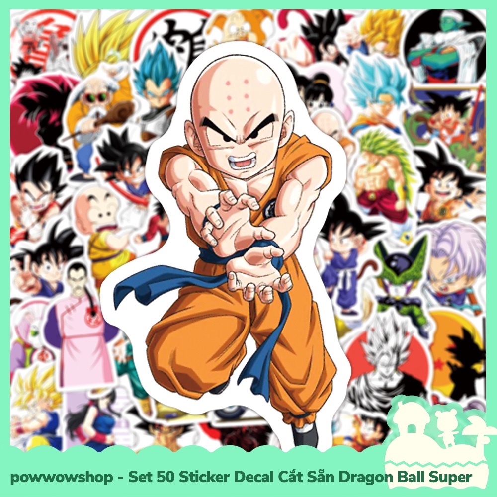 [Sẵn VN - Hỏa Tốc] Set 50 Sticker Mini Decal Dán Trang Trí Vật Dụng Mẫu Anime Manga Game Dragon Ball 7 Viên Ngọc Rồng