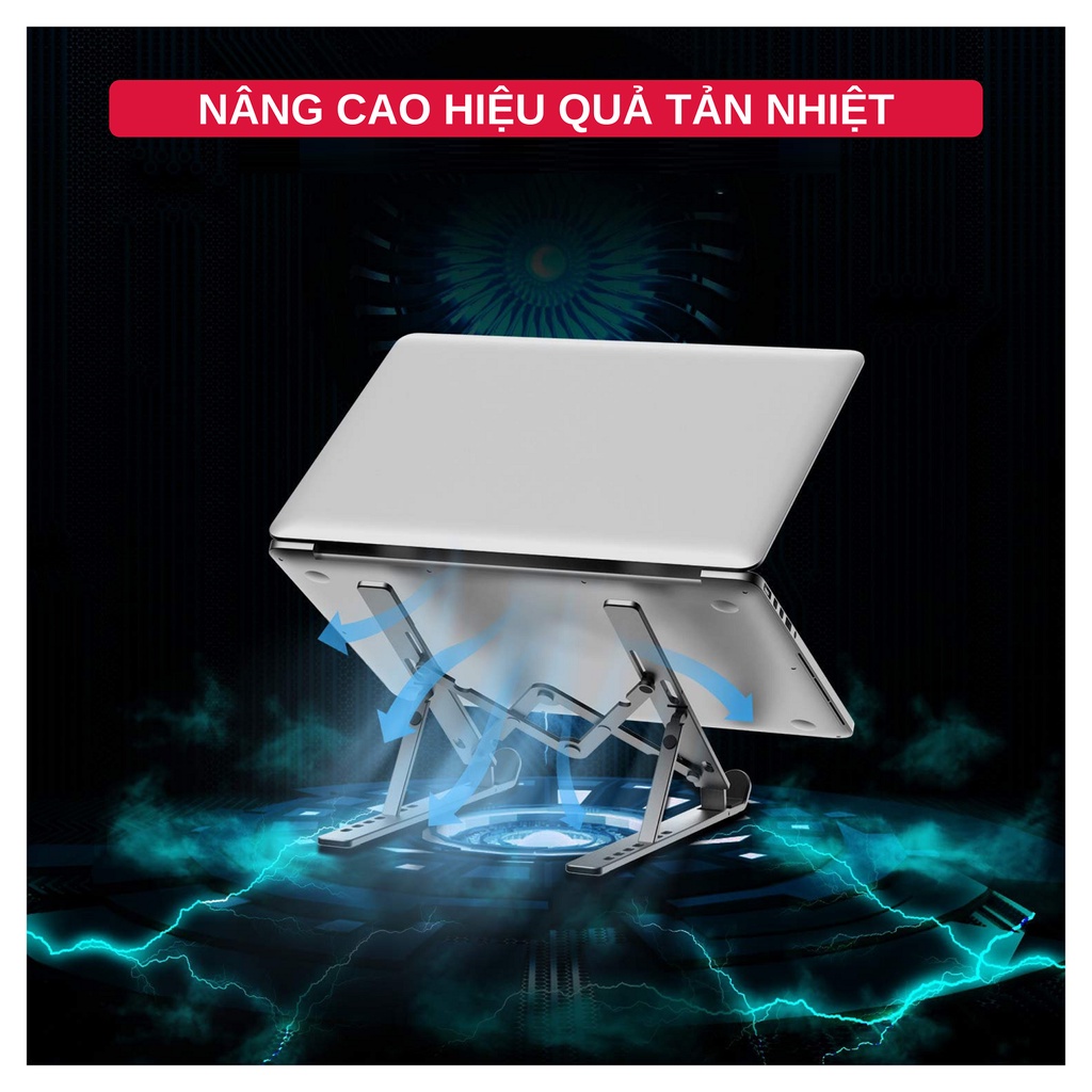 Giá Đỡ Laptop Hợp Kim Nhôm Dễ Dàng Gấp Gọn, Hỗ Trợ Tản Nhiệt - 07 Nấc Điều Chỉnh Chiều Cao Hàng Chính Hãng Tamayoko