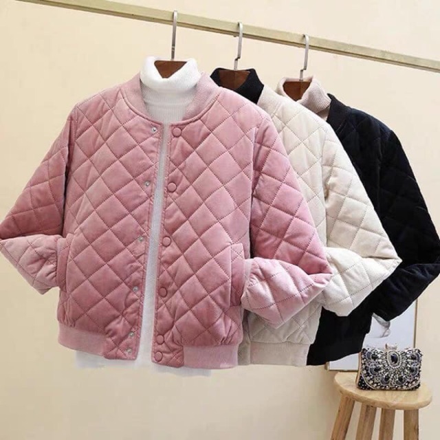 Áo bomber nhung trần bông