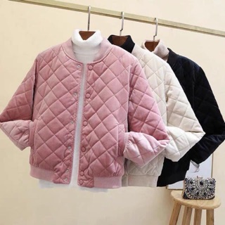 Áo bomber nhung trần bông