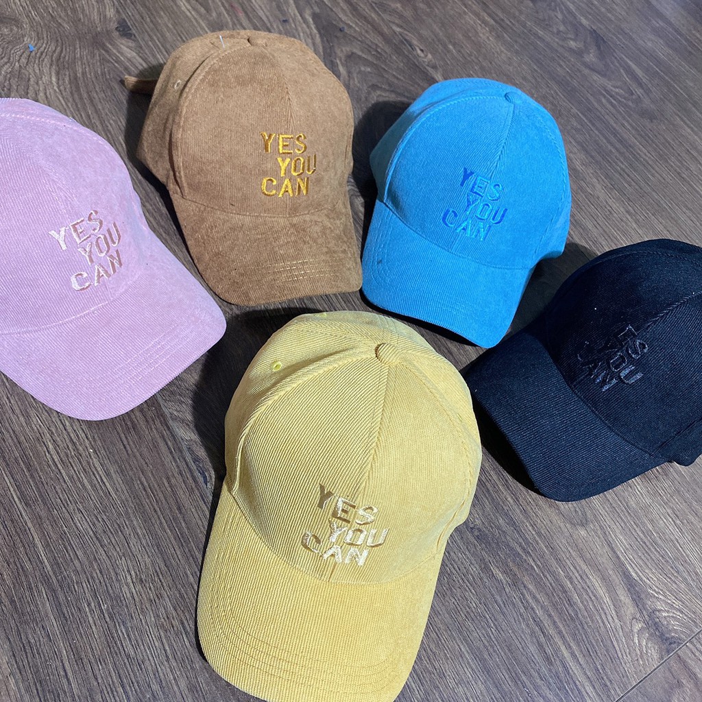 Mũ lưỡi trai ❤️ Nón kết thêu chữ YES YOU CAN phong cách Ulzzang mã K12 form unisex nam nữ 1992 Clothing
