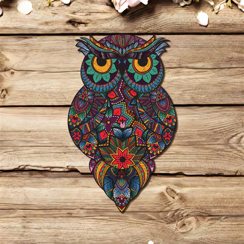 Bộ xếp hình gỗ đồ chơi Thegioipuzzle ghép hình puzzle con vật- Con Cú 02