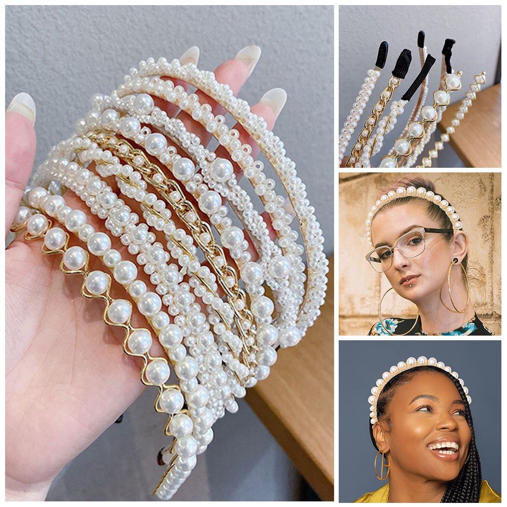 Cài Tóc Kim Loại Đính Ngọc Trai Phong Cách Hàn Quốc Cho Nữ