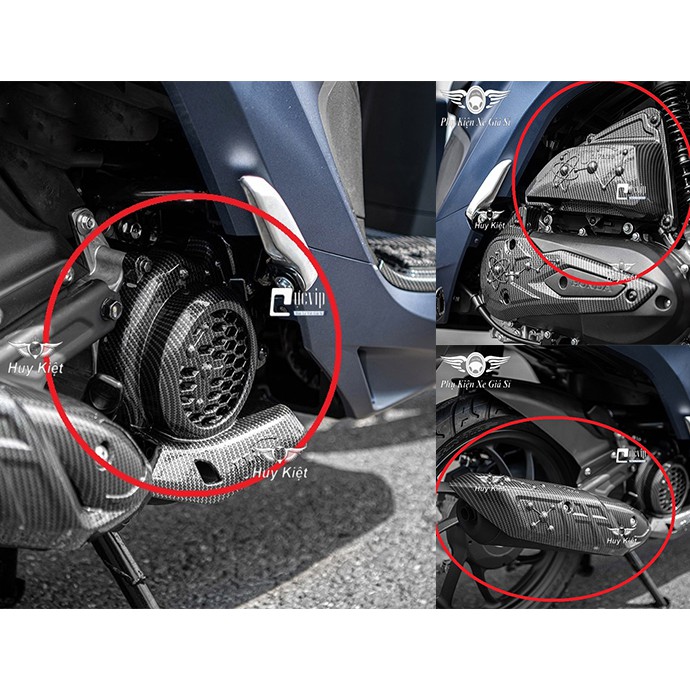 [Rẻ Vô Địch] - 3956 Combo 3 Món Bảo Vệ Cho Xe Vision 2021 Carbon