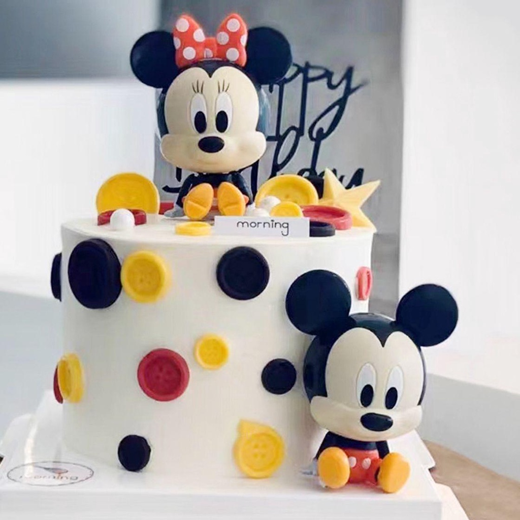 1 Cặp Que Cắm Trang Trí Bánh Kem Hình Chuột Mickey Minnie