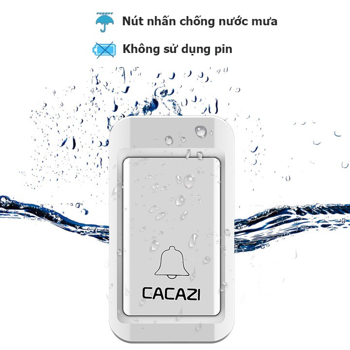 Chuông cửa không dây chống nước không dùng pin CACAZI bảo hành 3 tháng