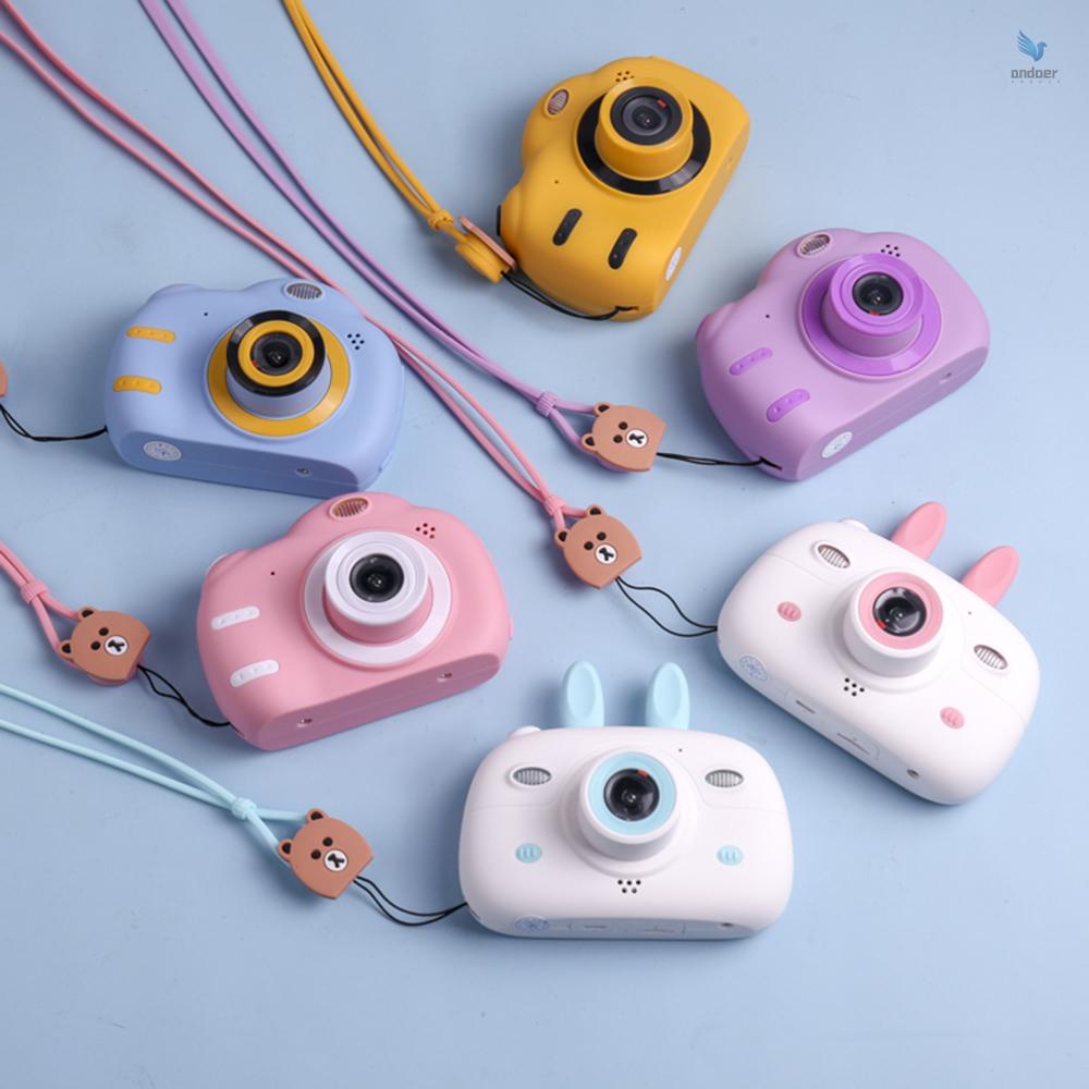 Máy ảnh kỹ thuật số mini hai ống kính lấy nét thông minh màn hình rộng không có thẻ nhớ màu hồng nhỏ gọn cho trẻ em | BigBuy360 - bigbuy360.vn