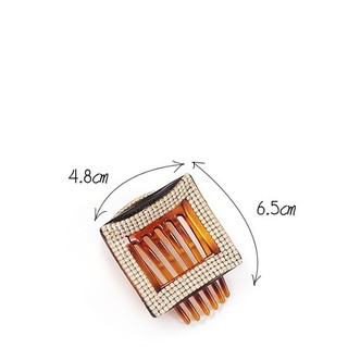 Kẹp tóc vuông đính đá sang trọng - Cặp tóc đính đá