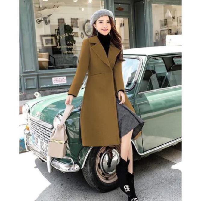 Áo Khoác Dạ Dáng Dài Túi Ngang Cao Cấp Hàng Quảng Châu Đai Ngang Dáng Đẹp | BigBuy360 - bigbuy360.vn