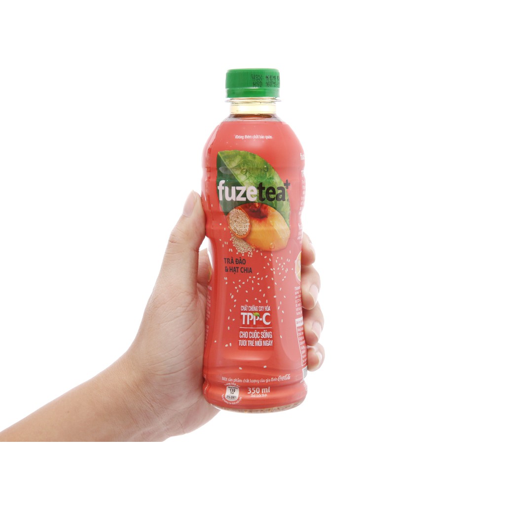 Thùng 24 Chai Trà Đào Hạt Chia 350ml