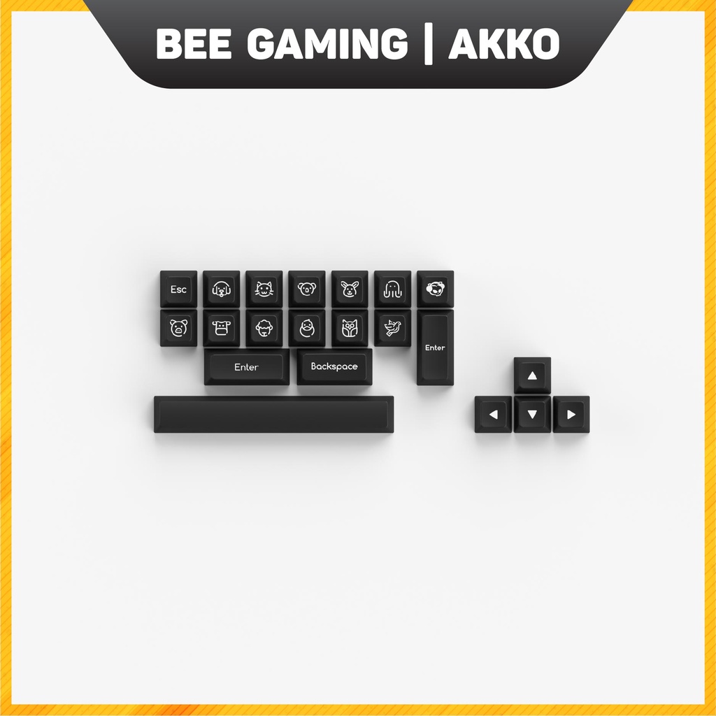 Bộ keycap AKKO – Black on White BoW