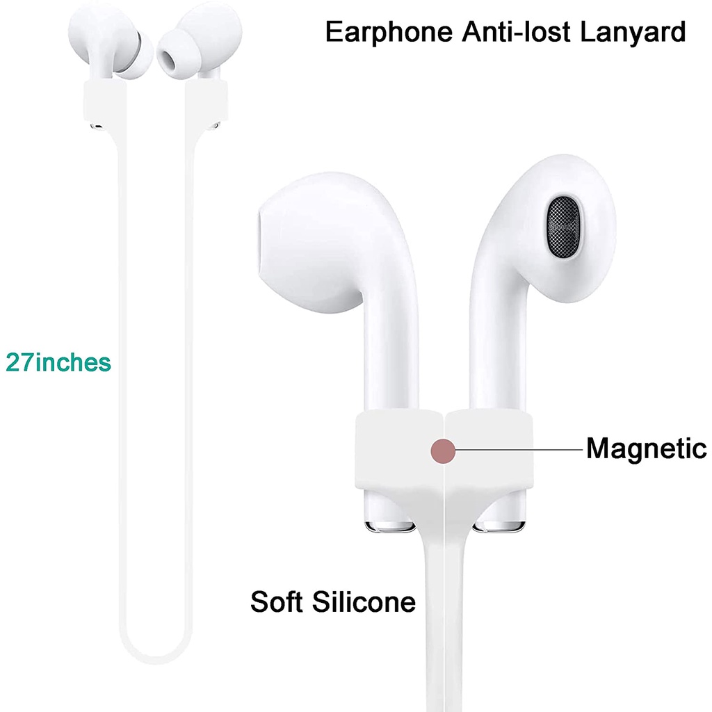 Set 2 Dây Đeo Silicon Từ Tính Chống Thất Lạc Cho Tai Nghe AirPods Pro / 3 / 2 / 1