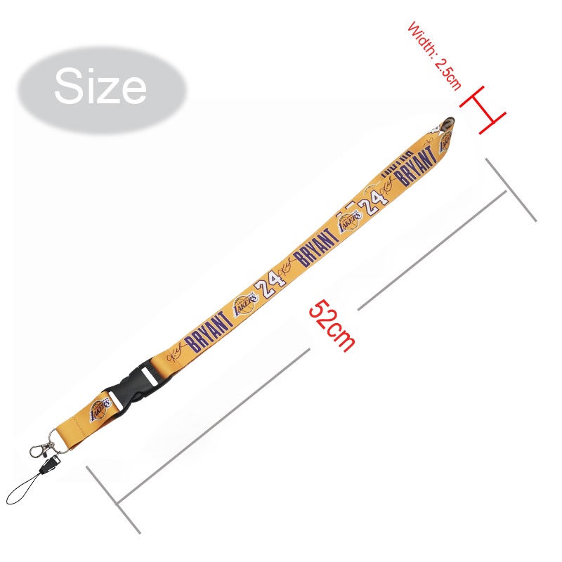 Dây Đeo Cổ + Ngăn Đựng Thẻ ID+Móc Chìa Khóa 3D Phong Cách NBA Kobe Cho Điện Thoại