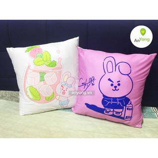 Gối BTS vuông 45cm in 2 mặt