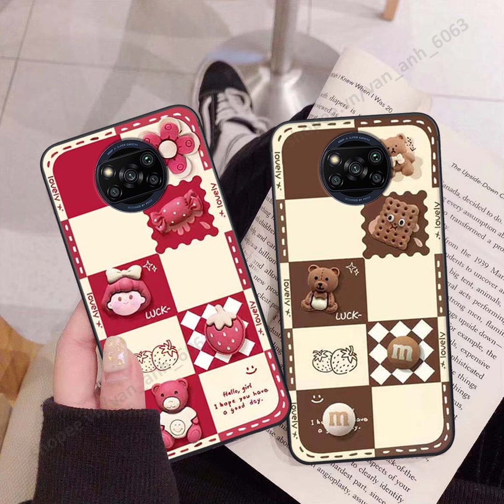 Ốp lưng Xiaomi Poco X3 / Poco X3 Pro hình gấu, kẹo dễ thương cute