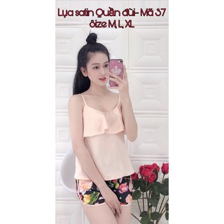 Sét đồ bộ đùi dây lụa satin có size 40-65kg
