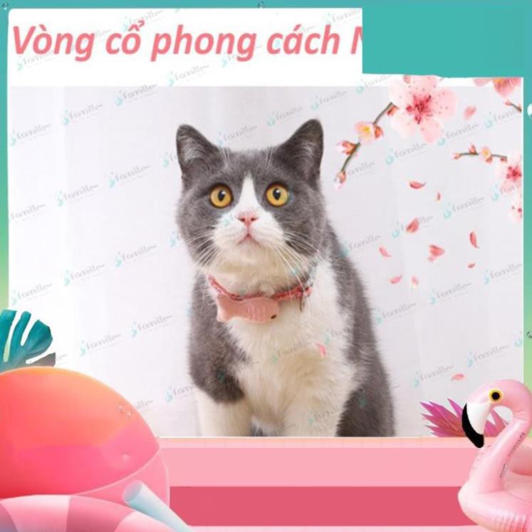 [LÀM ĐẸP]Vòng Cổ Gắn Cá, Dây Đeo Cho Mèo, Phong Cách Nhật Bản. Freesize. Sẵn 4 Màu Lựa Chọn. JFamille