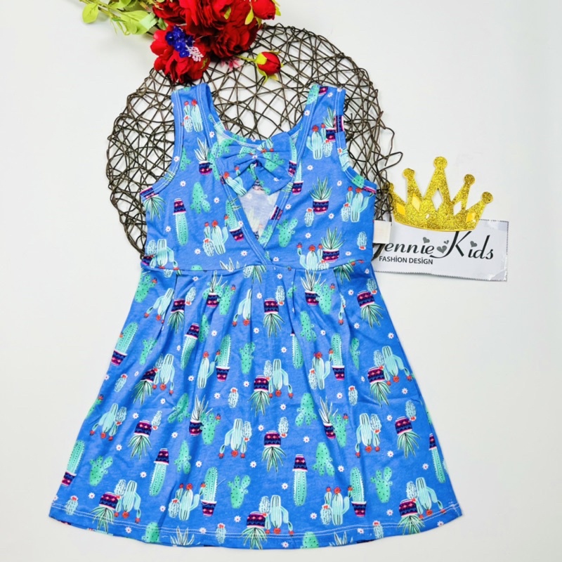 Váy bé gái cotton nơ siêu cute 10-26kg J144