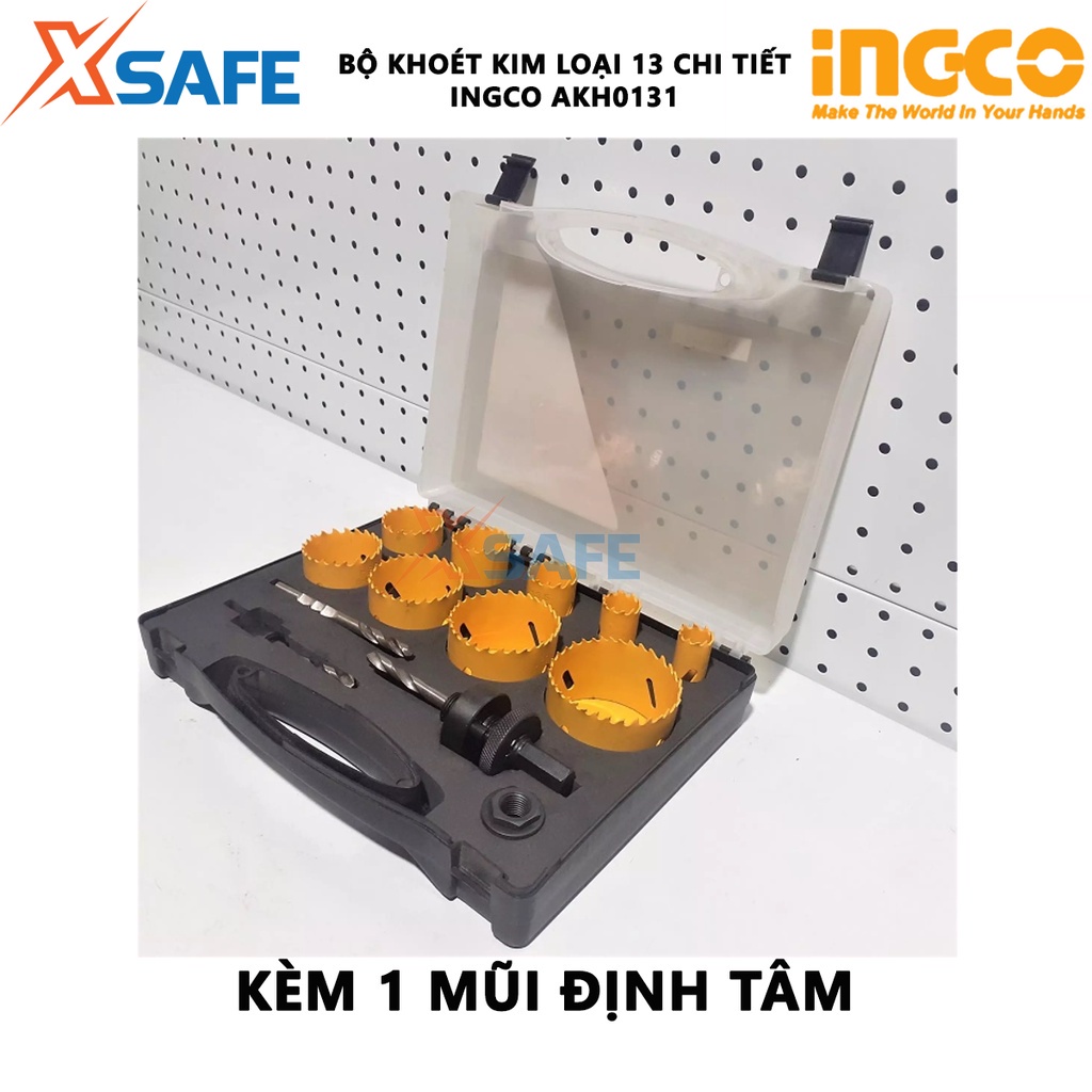 Bộ mũi khoét kim loại 12 chi tiết INGCO AKH0131 đa dạng kích thước