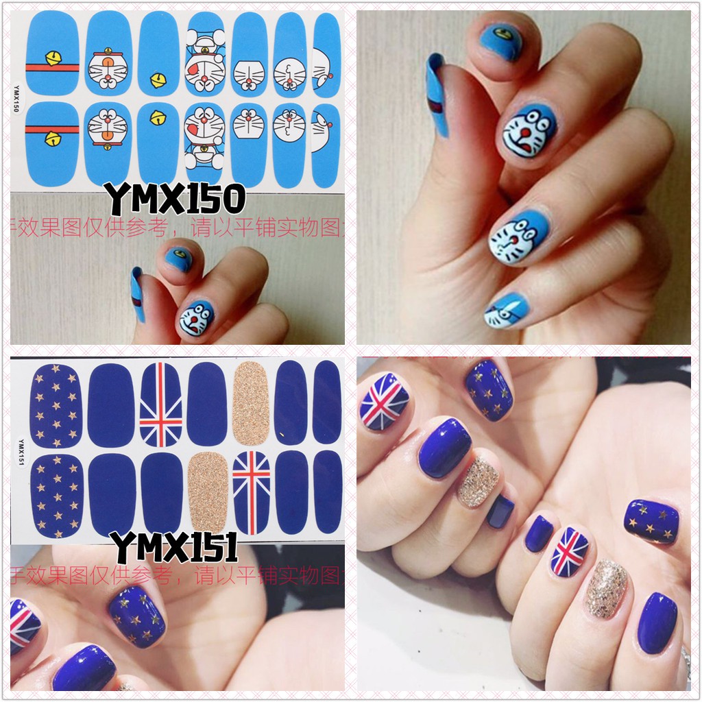 Giấy dán móng trang trí DIY hoạt hình 3D hoa lá hình học đa dạng