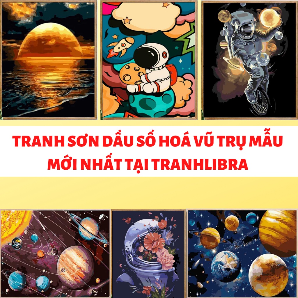 Tranh Tô Màu Theo Số Chủ Đề Vũ Trụ Phi Hà Gia - Tranh Sơn Dầu Số Hoá