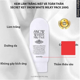 [Hàng Cao Cấp ]  [BÁN SỈ] KEM DƯỠNG TRẮNG TOÀN THÂN SECRET KEY SNOW WHITE MILKY PAC