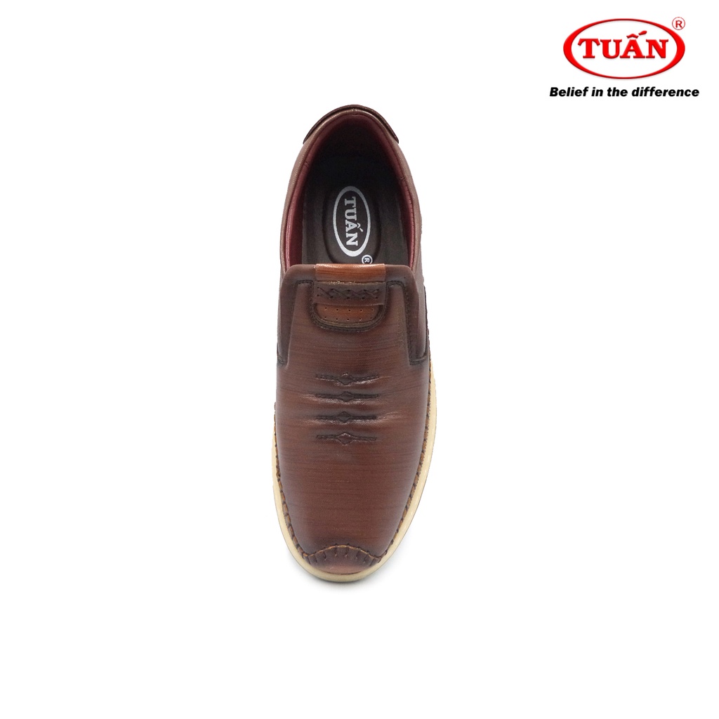 Giày lười nam giày mọi quai da bò tụ nhiên thương hiệu Tuấn GXHU-238