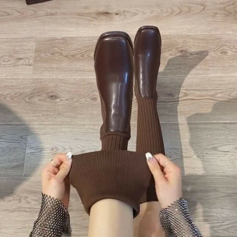 Boots Đùi 💌 BIG SIZE 💌Dáng Basic Mũi Nhọn Gót 7 Phân Da Lộn Da Mịn Có Hình Thật | BigBuy360 - bigbuy360.vn