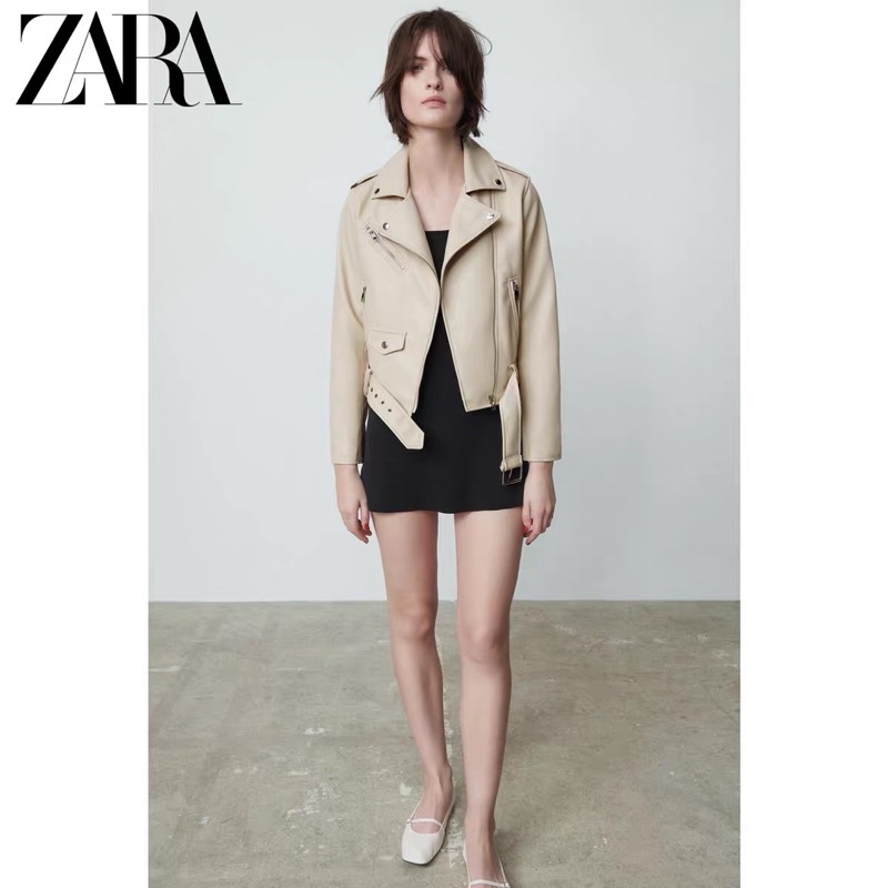 (Sẵn) Áo khoác da Zaraa auth canh sale, 2 mầu