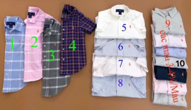 Áo sơ mi Polo bé trai hàng dư xịn
