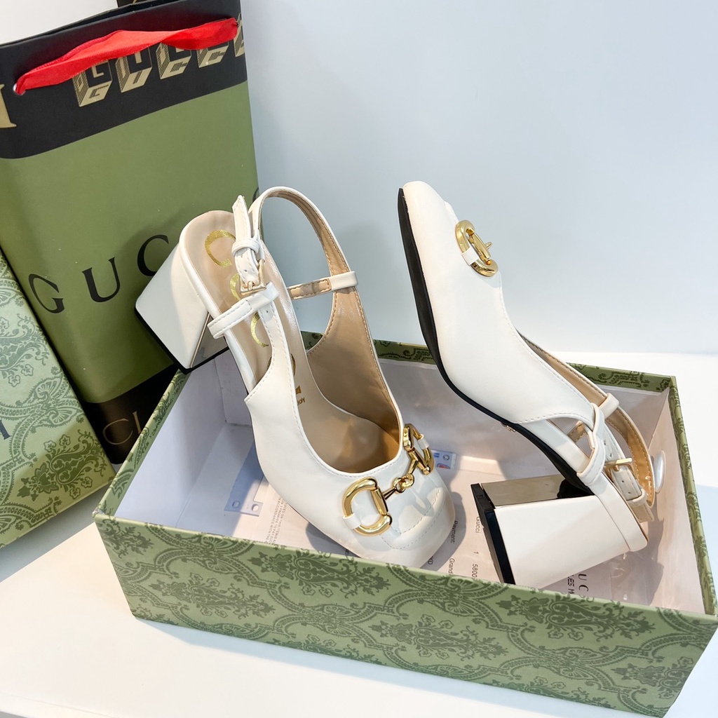 SORAMI.SHOES-Giày cao gót nữ bít mũi xích ngang [FULLBOX] gót 7p vuông siêu xinh