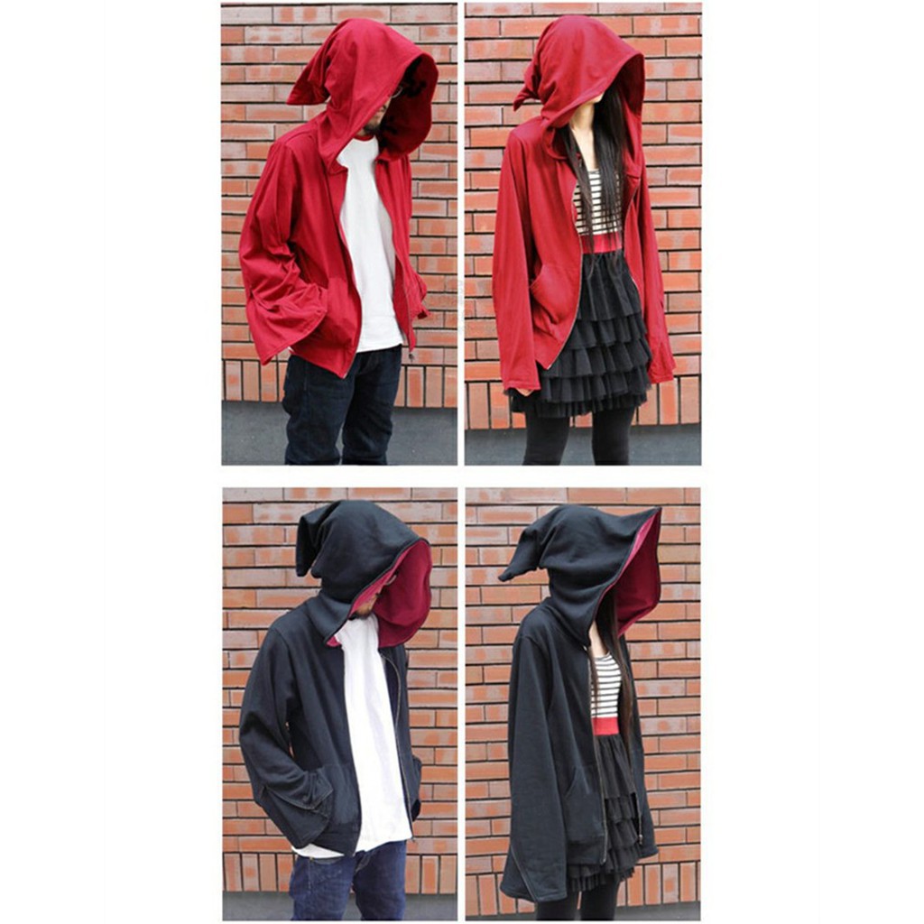 Áo khoác đen có nón trùm đầu in hình phù thủy | BigBuy360 - bigbuy360.vn