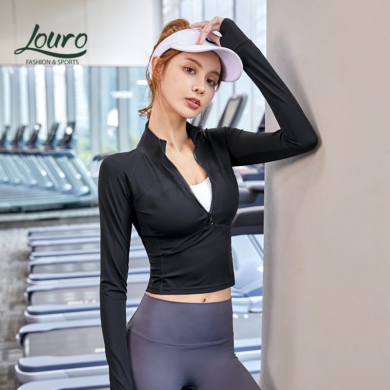 Áo tập gym, yoga nữ tay dài kiểu áo croptop body thể thao mùa đông cao cấp, chất liệu siêu co giãn - AKL13