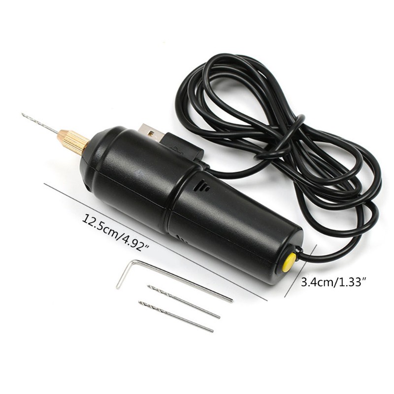 Máy khoan điện cầm tay mini kèm dây cáp dữ liệu USB 5V DIY chất lượng cao
