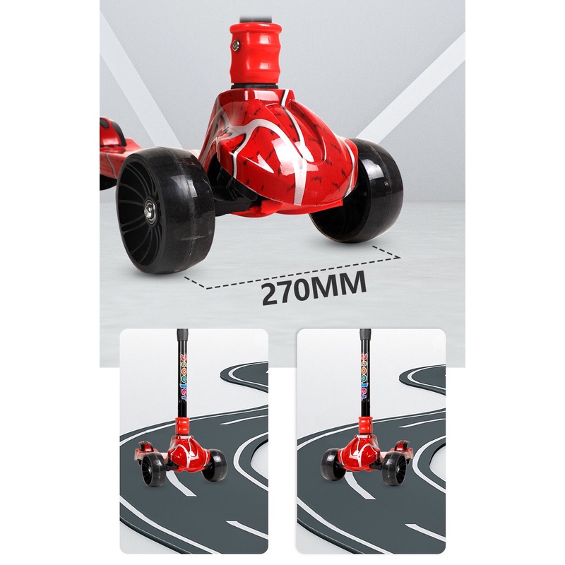 Xe trượt scooter cho bé từ 1 tuổi, bánh to phát sáng vĩnh cửu, có nhạc, gấp gọn, chịu lực 200kg, Shop Bố Sam