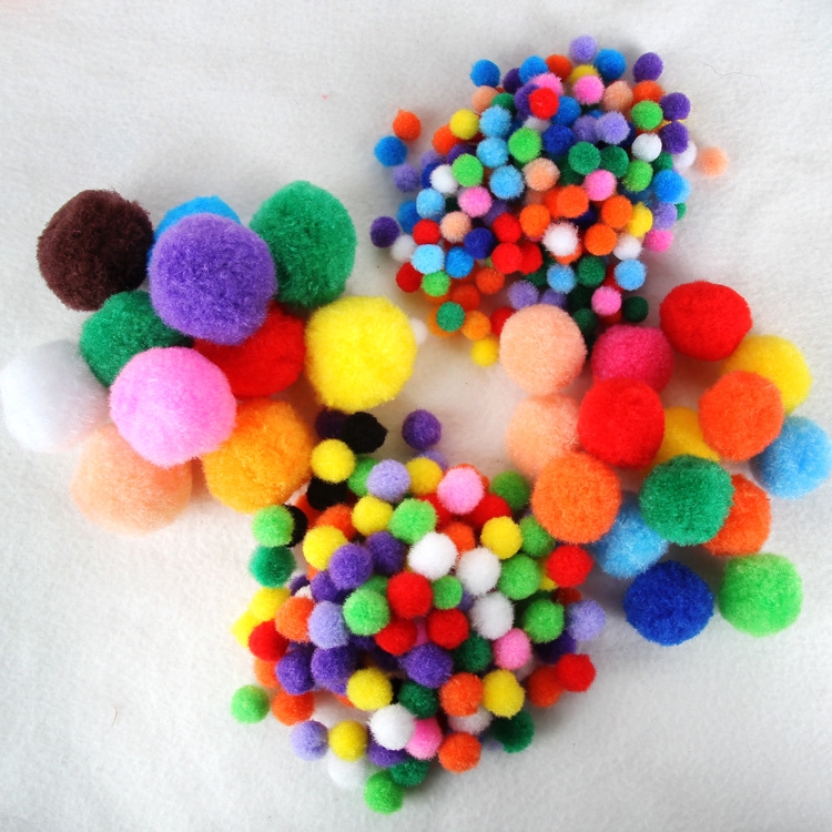 1cm 1.5cm 2.0cm 2.5cm 3.0cm 4.0cm 5.0cm Soft Mixed Round Shaped Pompom Fluffy Balls For DIY Crafts