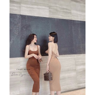 🍒Váy zip body xoắn lưng 🌸