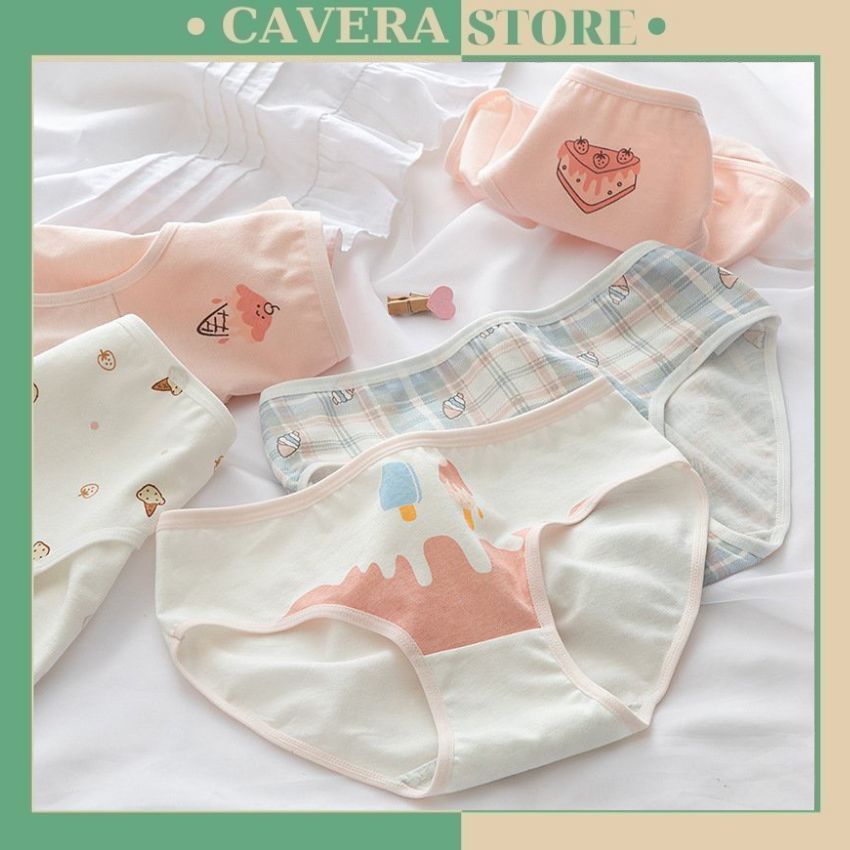 Quần lót nữ cotton đáng yêu, quần chíp họa tiết đồ ngọt cực xinh chất liệu mềm mịn thoáng mát tôn dáng L211