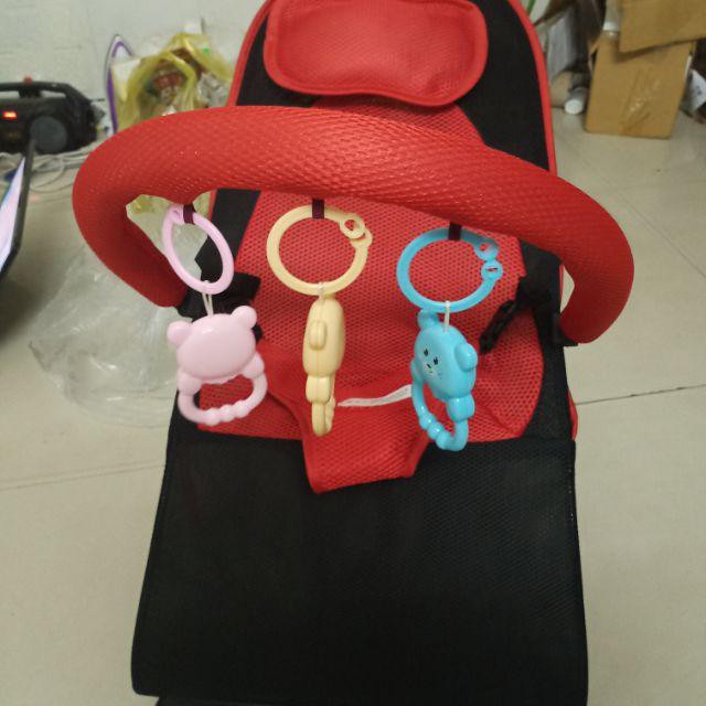 Ghế rung ghế nhún đa năng chân chữ A cho bé tặng kèm thú treo + gối đầu