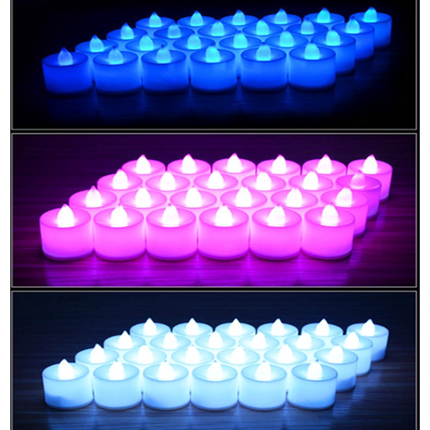 Set 12/24 đèn LED hình ngọn nến sử dụng pin hỗ trợ trang trí không gian