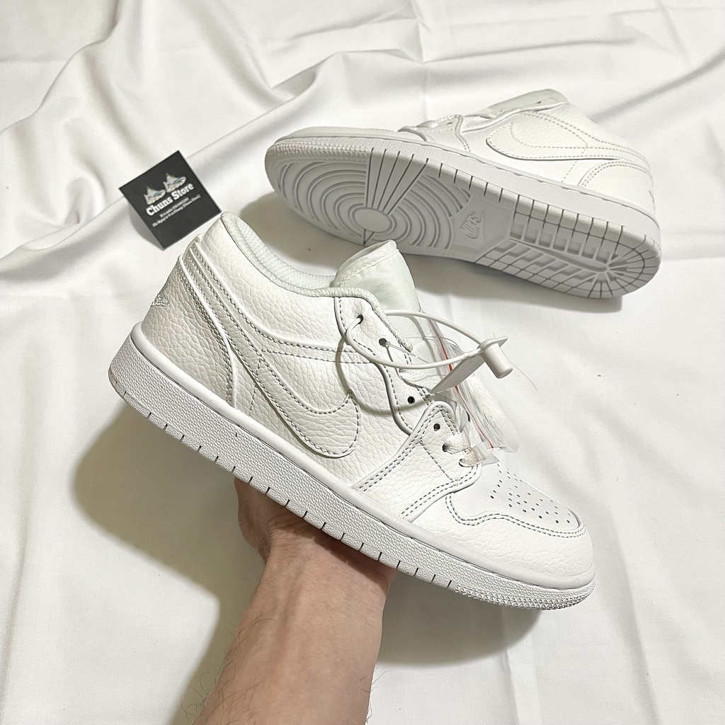 Giày thể thao nam nữ CT Jordan trắng full cổ thấp ⚡FREE_SHIP⚡,giày JD 1 trắng S cấp full hộp