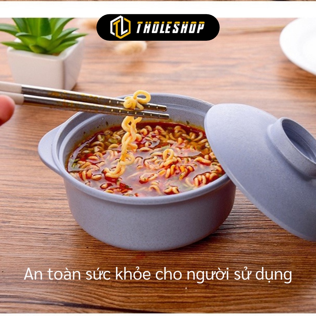 Bát Ăn Mì Có Nắp Đậy - Tô Ăn Mì Lúa Mạch Giữ Nhiệt Tốt Phong Cách Nhật Bản 8442