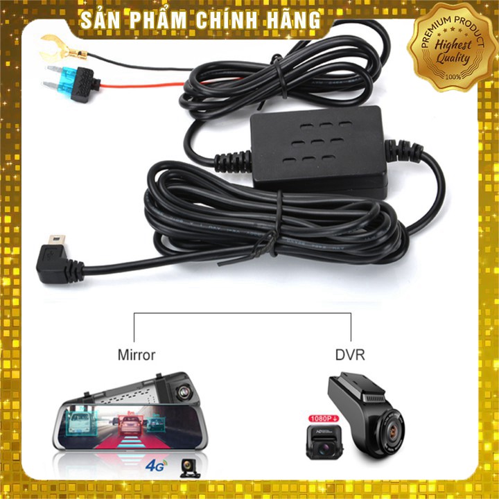 Dây Nguồn Camera Hành Trình Mini USB Cắm Trực Tiếp Bình Ắc Quy 5V 3A – Dây nguồn trực tiếp (Màu đen) AD