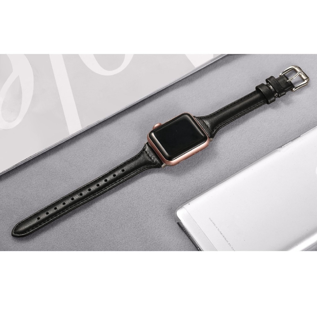 Sale 69% Dây đeo đồng hồ dáng mảnh bằng da dành cho đồng hồ thông minh Apple Watch 38mm/40mm,  5 Giá gốc 203000đ- 20F5
