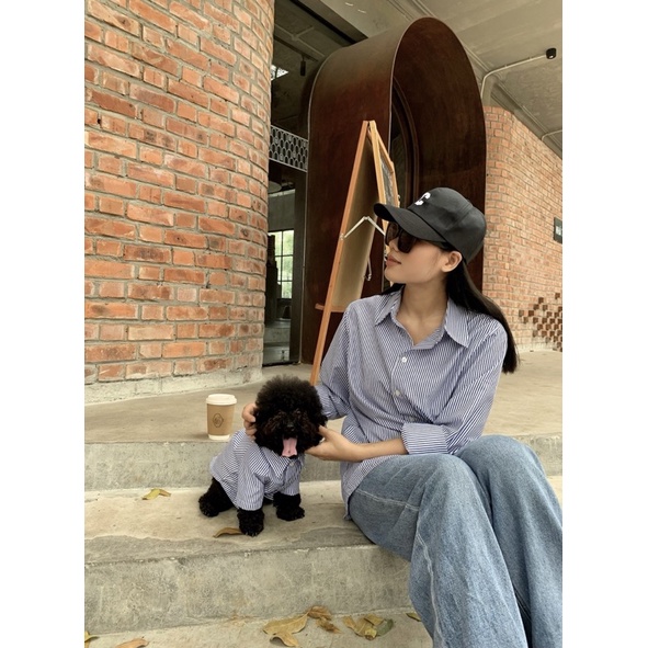 Sơ mi đôi Sen và Boss kẻ xanh Hàn Quốc 🐶