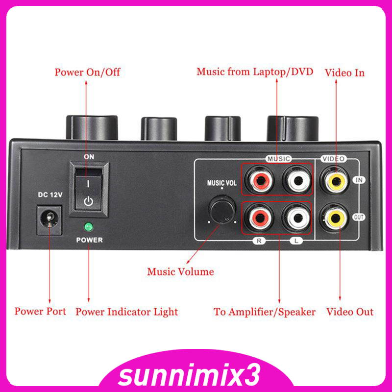 [Kayla Computing Shop]Mini Audio Sound Mixer for Amplifier Home Theater Karaoke Home Entertainment