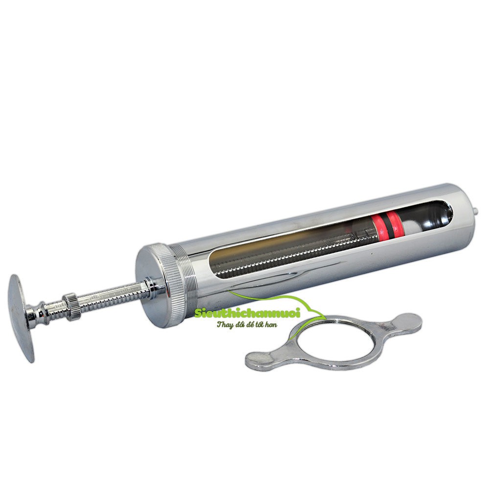 Bơm tiêm thuốc thú y bằng inox loại 100 ml