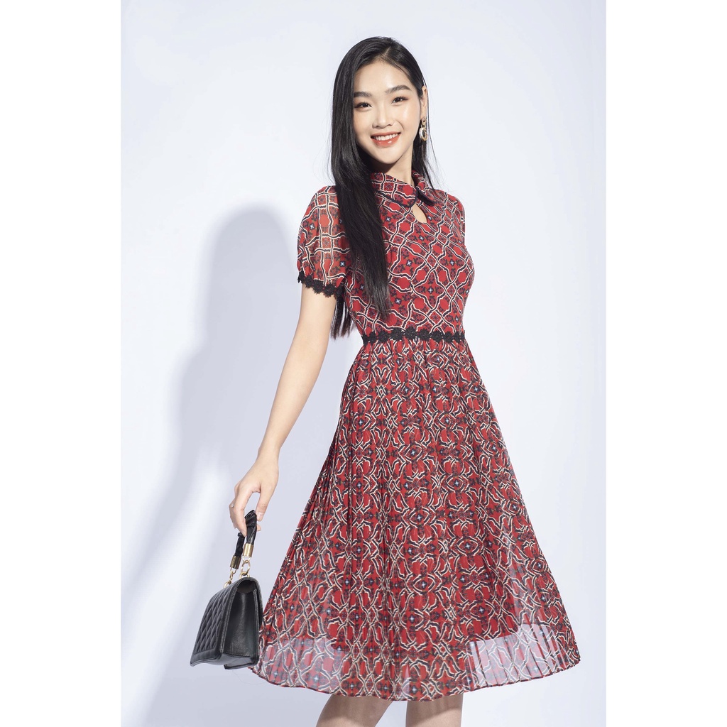 Đầm xòe,dập ly MMOutfit M-DA020121109