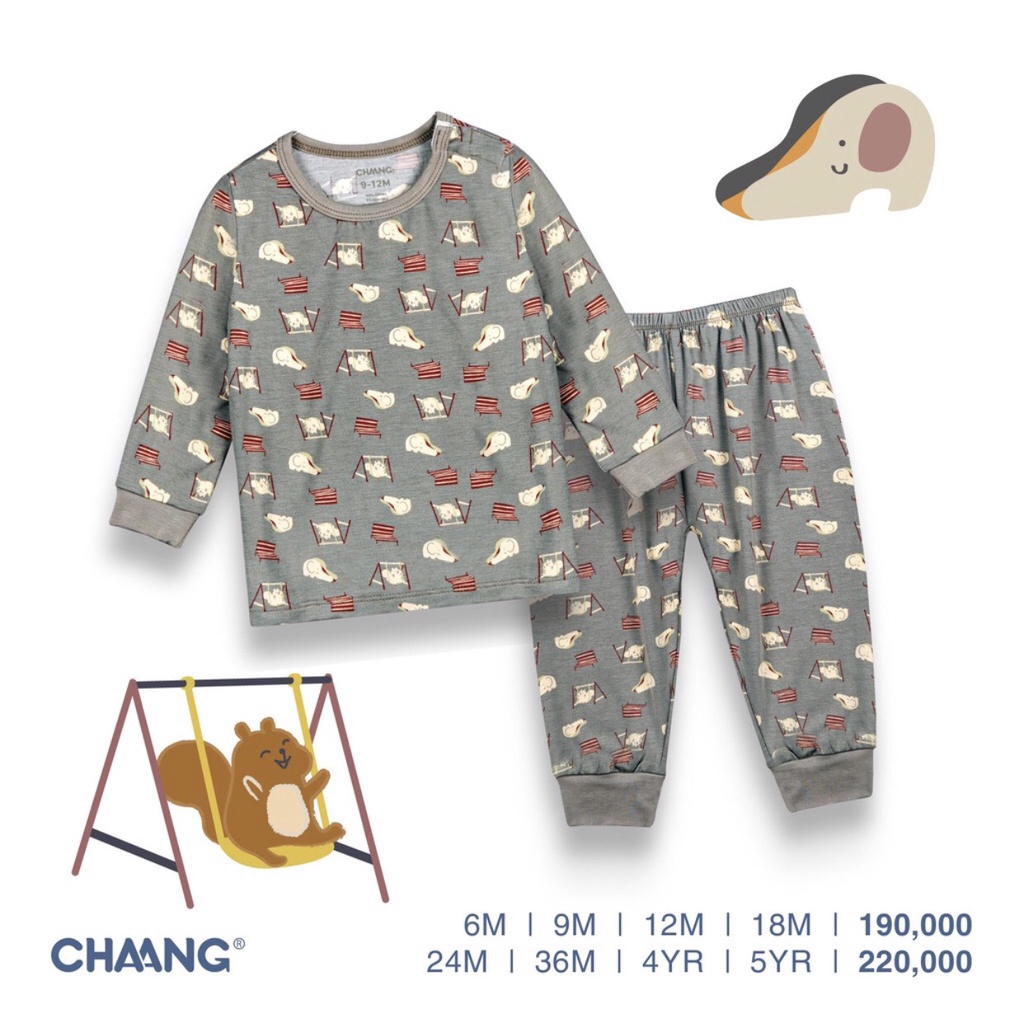 CHAANG 2022- Bộ cài vai dài tay thu đông cho bé trai bé gái Chaang Park AW2022D10