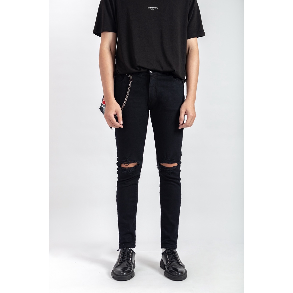 Quần jeans Amand Double Blow-out Skinny Jeans - Black